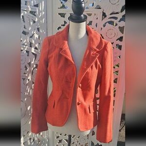J crew blazer orange Sz 4 Tweed Small